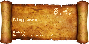 Blay Anna névjegykártya